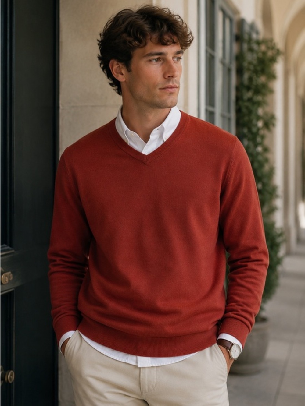 Saddlebred Rust Knit Sweater Large Cotton Cozy Core Classic Minimalist Preppy